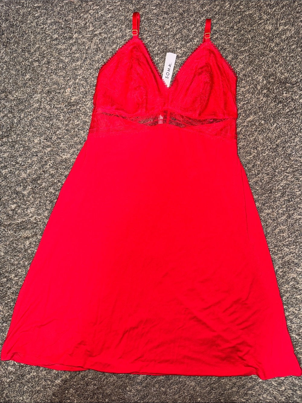 Soma Red Cool Night Soft Support Lace Chmise
